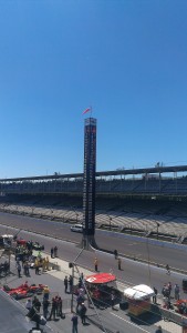 The pylon at IMS after the Indy Lights race