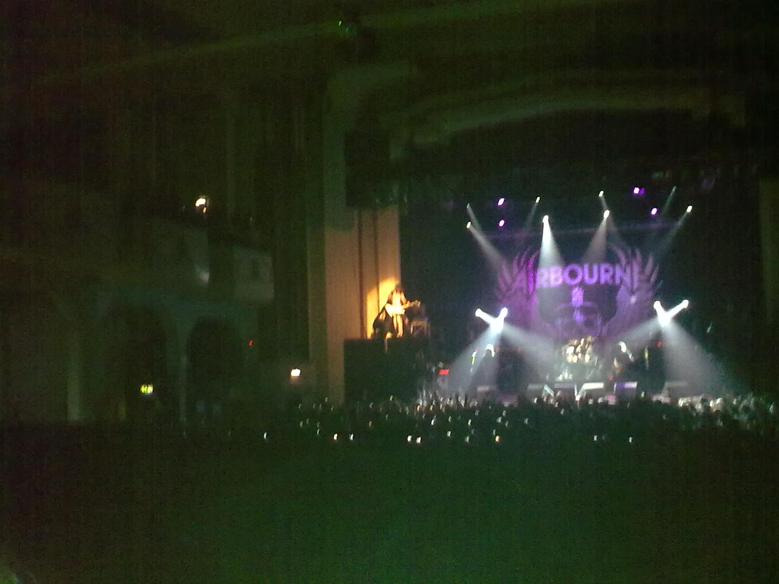 Airbourne frontman Joel O'Keeffe atop a bank of Marshall speakers