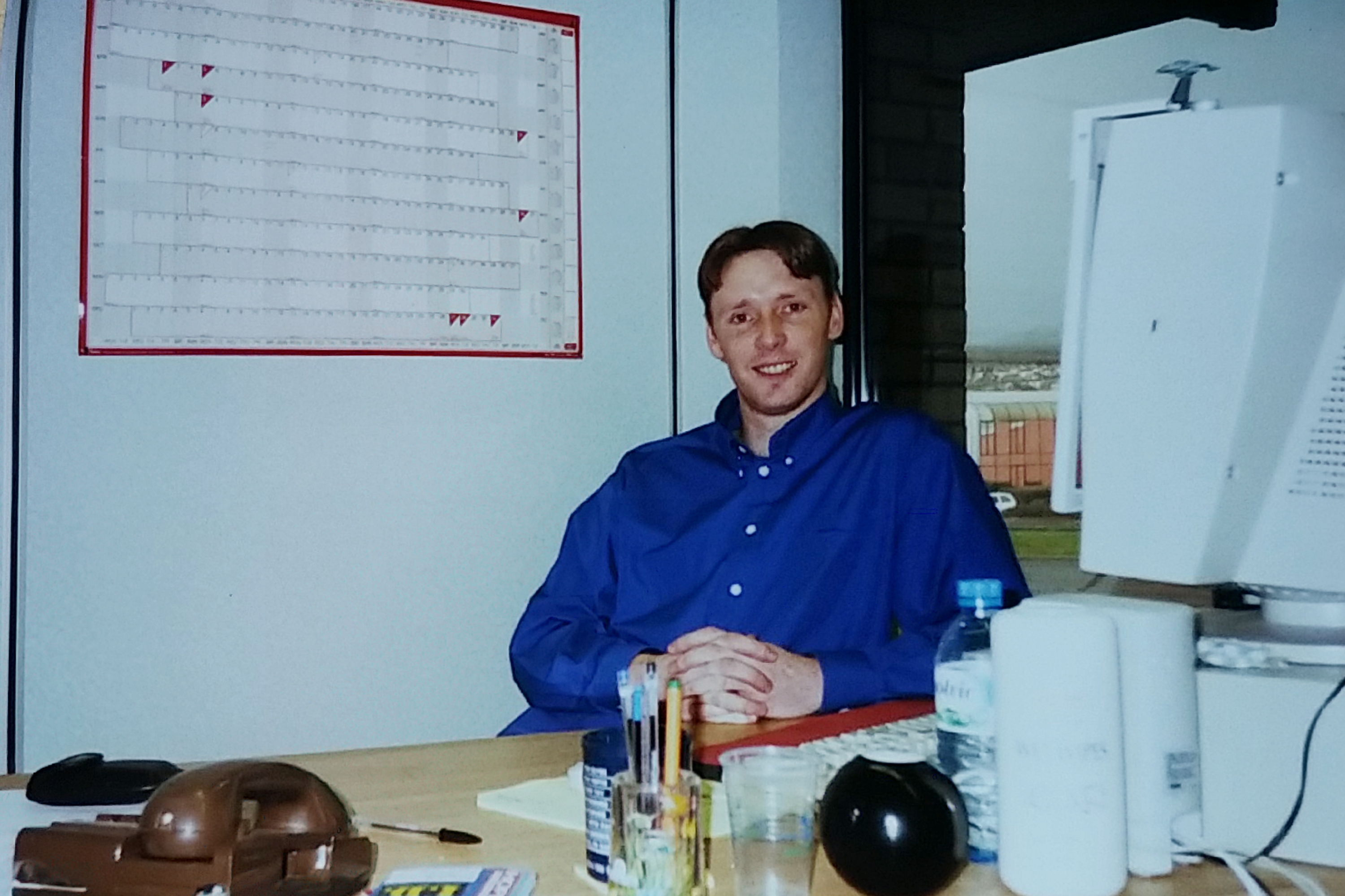 Me at my desk in 1999