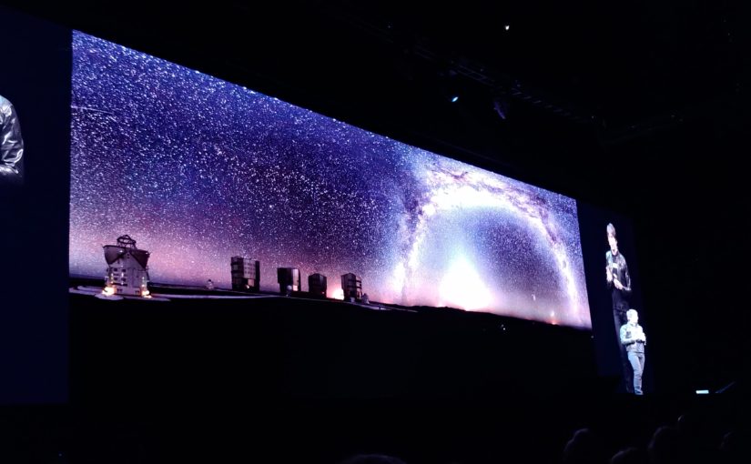 Brian Cox on stage at The Hydro in Glasgow, February 2019