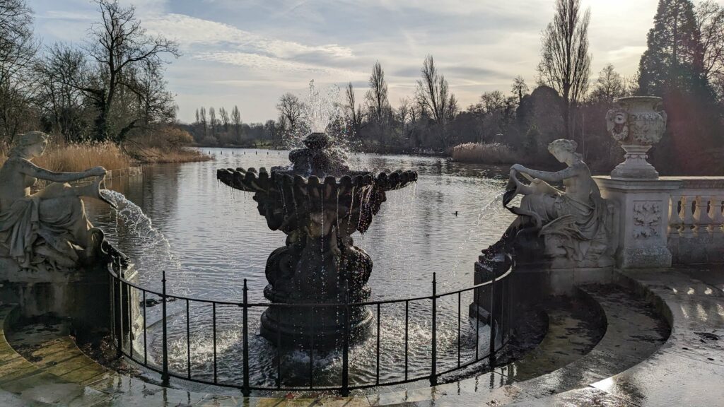 The fountain at The Italian Gardens in Hyde Park