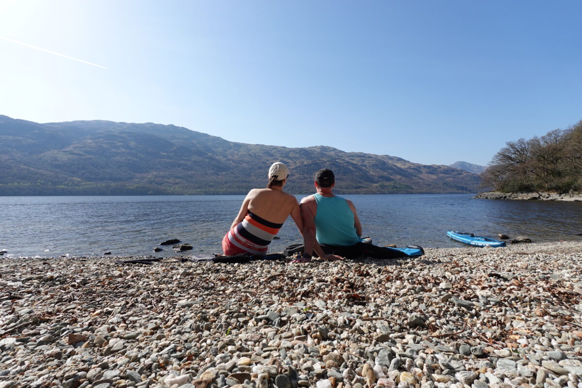 Julia & Rob on the beach at Loch Lomond